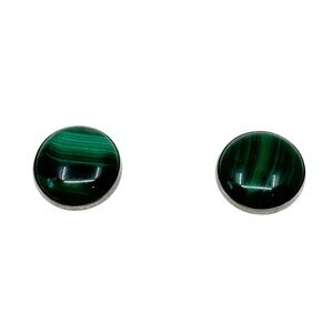 Hand Made Sterling silver Malachite stud earrings - GM735